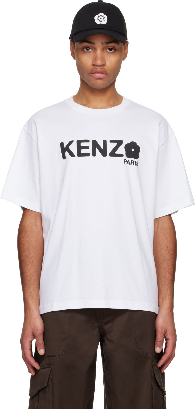 Футболка KENZO Oversize T-Shirt With Graphic Print білий | FF55TS4914SG