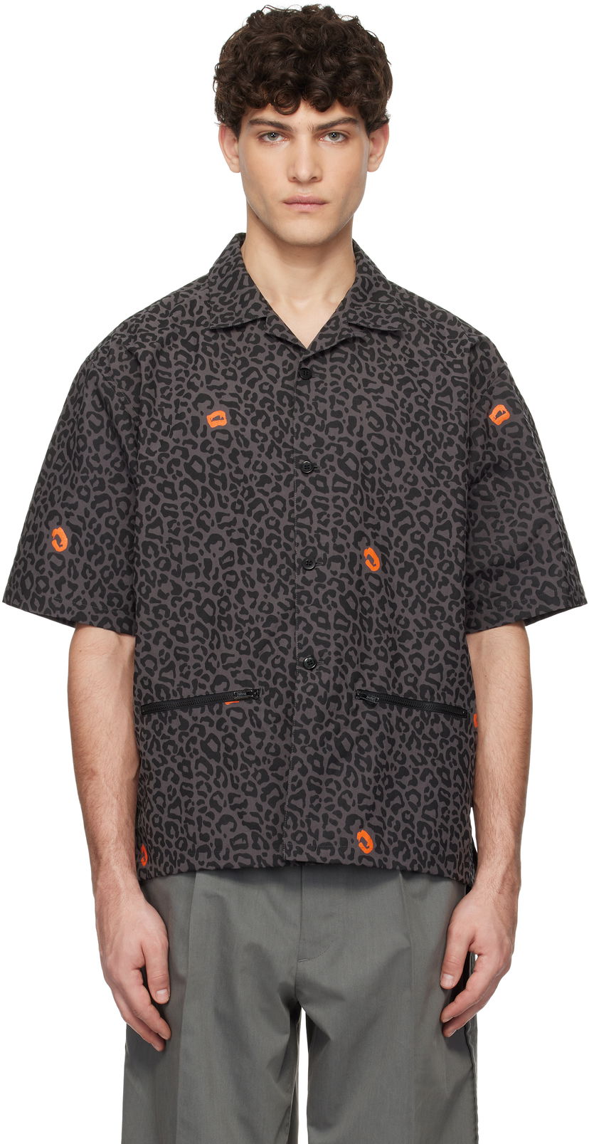 Сорочка UNDERCOVER UNDERCOVER Leopard Print Shirt Сірий | UP1E4409-1
