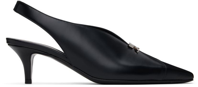 Кросівки та взуття Courrèges Slingback Leather Heels чорний | 324SPP015CV0033