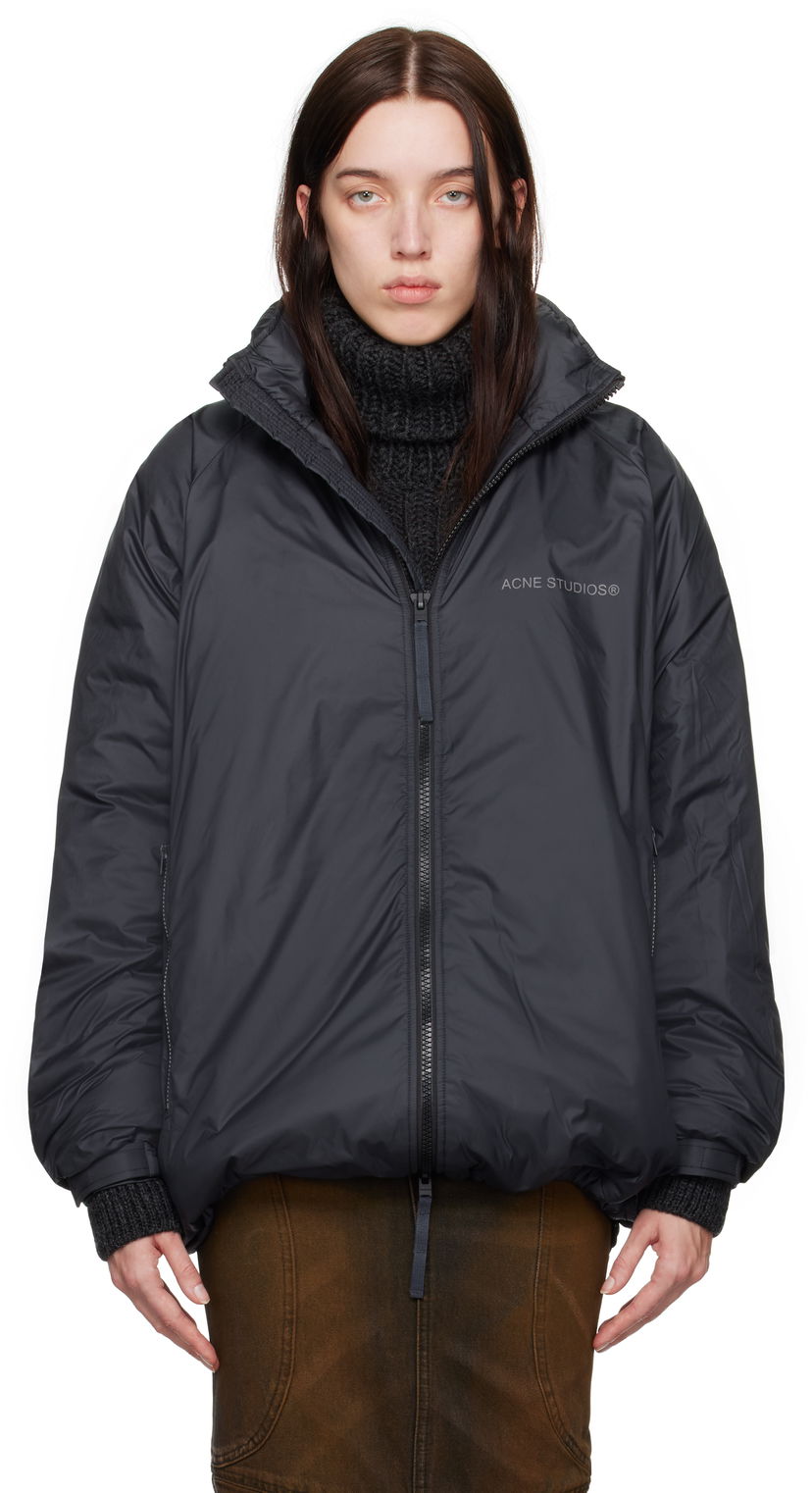 Пуховик Acne Studios Reflective Logo Down Jacket чорний | B90788-