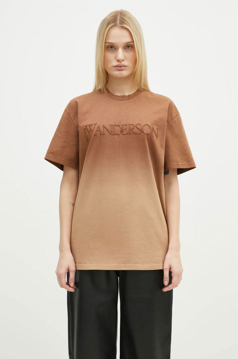 Футболка JW Anderson JW Anderson Logo Embroidery Gradient T-Shirt Коричневий | JT0244.PG1551.619