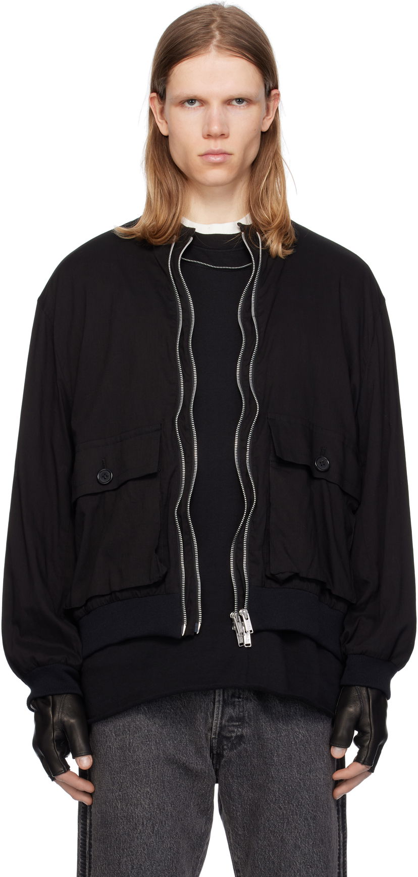 Куртка бомбер UNDERCOVER Undercover Double Zip Jacket чорний | UC1E4206-2