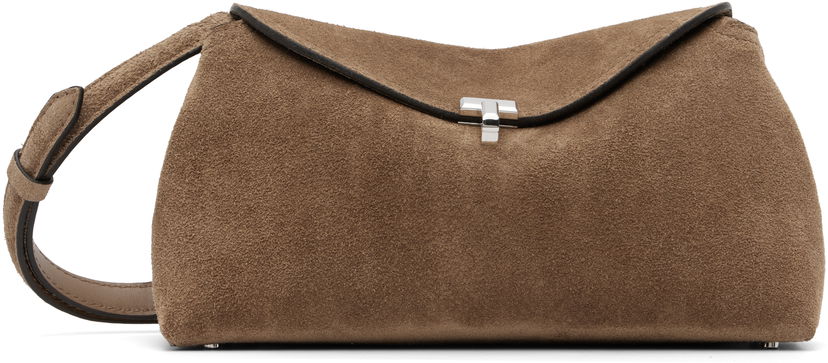 Сумочка TOTEME Totême T-Lock Suede Clutch Коричневий | 241-WAL944-LE0004