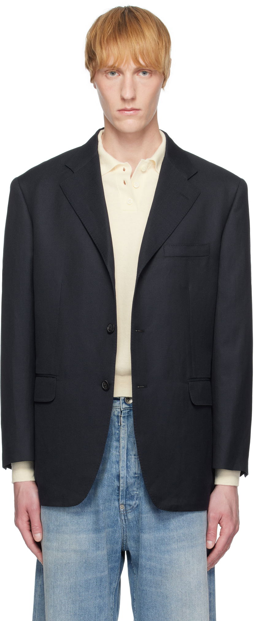 Куртка Maison Margiela Maison Margiela Work-In-Progress Blazer темно-синій | S50BN0537 M35287
