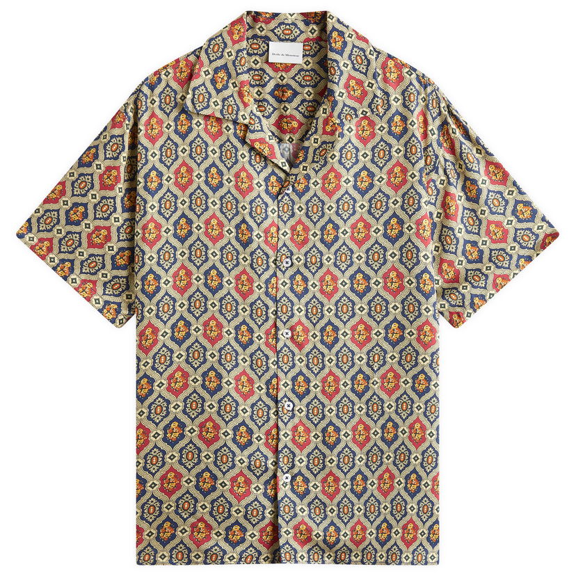 Сорочка Drôle de Monsieur Tile Print Vacation Shirt Синій | F-SH198-VI015-NY