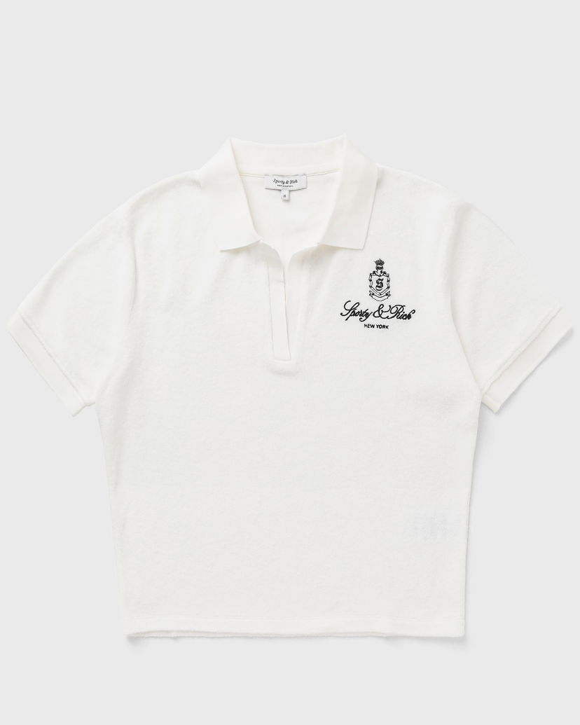 Сорочка поло Sporty & Rich Sporty & Rich Women's Vendome Terry Polo Shirt білий | TO001602231WH01