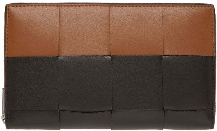 Гаманець Bottega Veneta Brown & Tan Cassette Zip Around Wallet Коричневий | 748054V4HD3