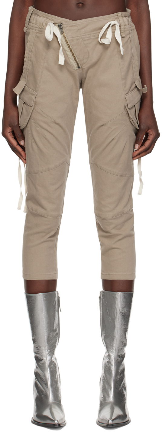 Штани карго Ottolinger Ottolinger Cropped Cargo Pants бежевий | 0903801