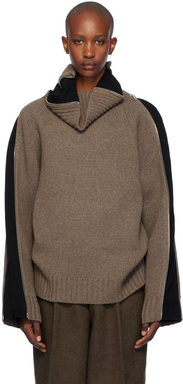 Cветр Helmut Lang Turtleneck Wool-Blend Sweater Коричневий | O06HW797, 0