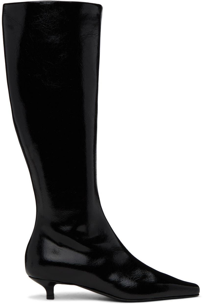 плаття TOTEME Totême 'The Slim' Kitten Heel Knee-High Boots чорний | 241-WAS954-LE0046
