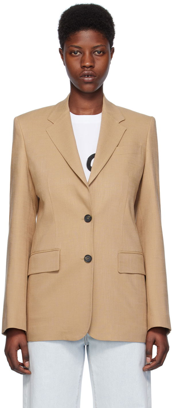 Куртка MSGM Single-Breasted Blazer бежевий | 3641MDG23 247010