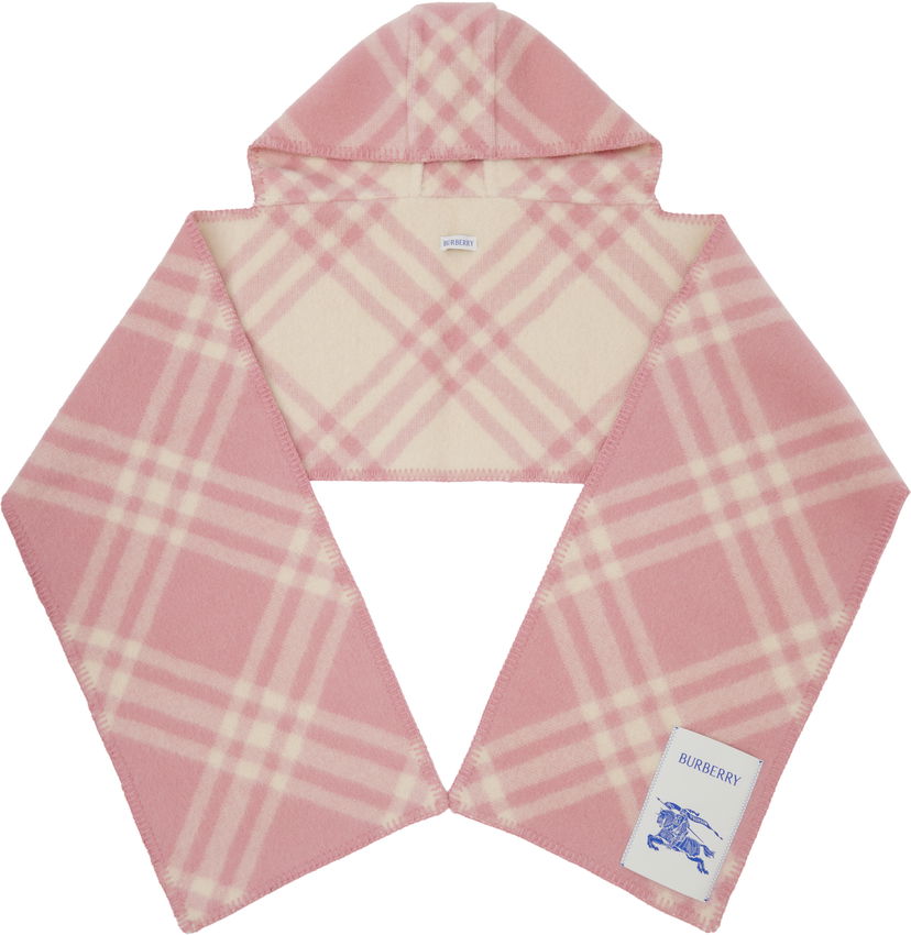 Шарф Burberry Burberry Check Hooded Scarf Рожевий | 8114136