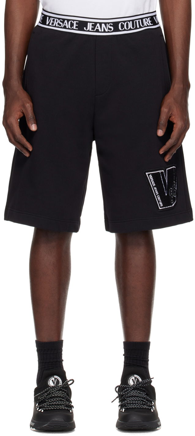 Шорти Versace Couture Black V-Patch Shorts чорний | E76GADG04_ECF01G