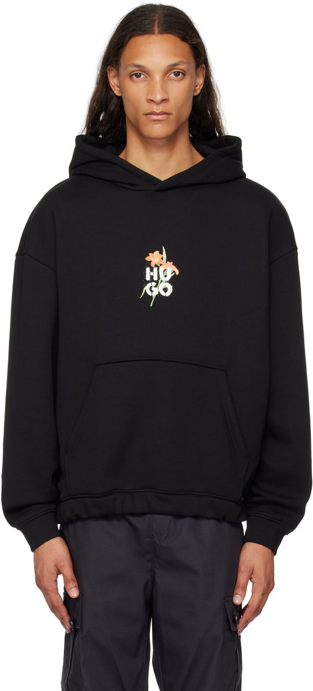 Світшоти BOSS Floral Hoodie чорний | 50517408