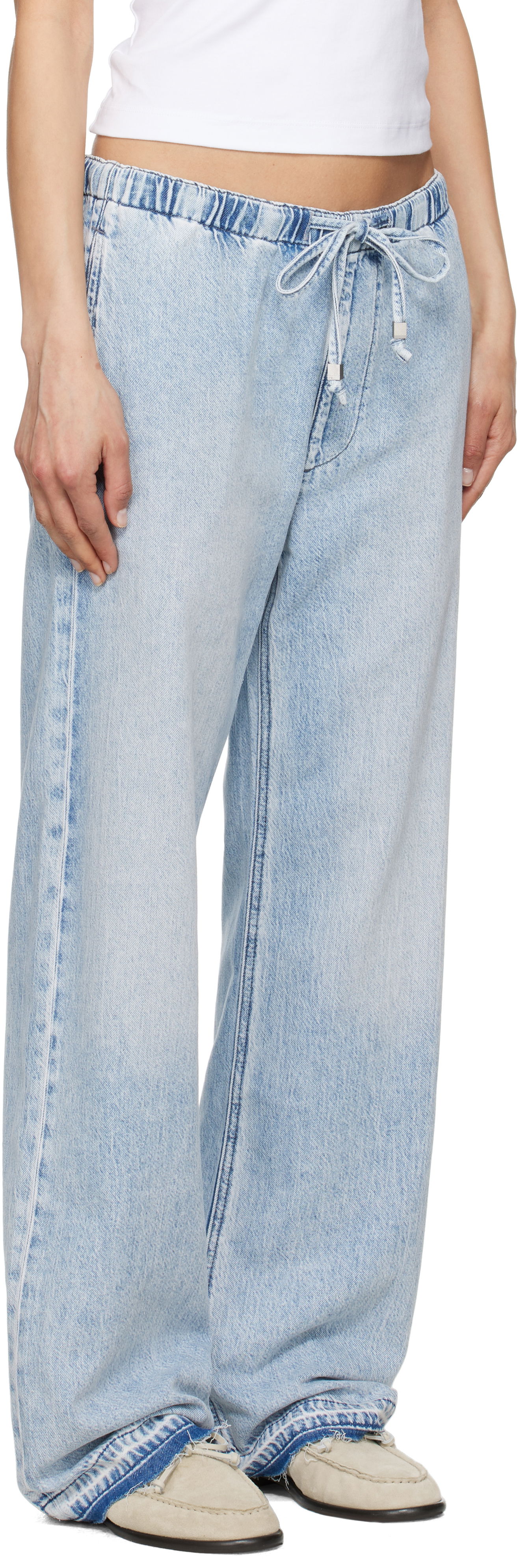 Джинси rag & bone rag & bone Logan Ultra Featherweight Wide-Leg Jeans Синій | WDD25S7009UFKI, 1