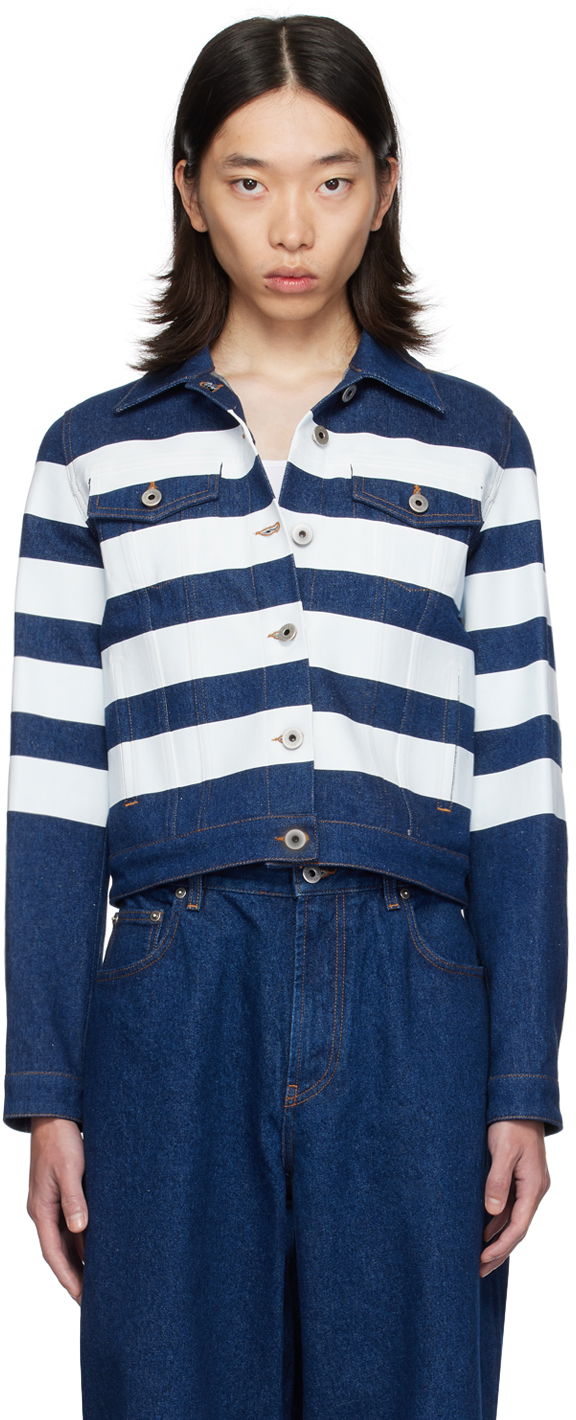Куртка Jean Paul Gaultier Gaultier 'The Marinière' Striped Denim Jacket темно-синій | 24/30-F-VE071IP-D017-5501