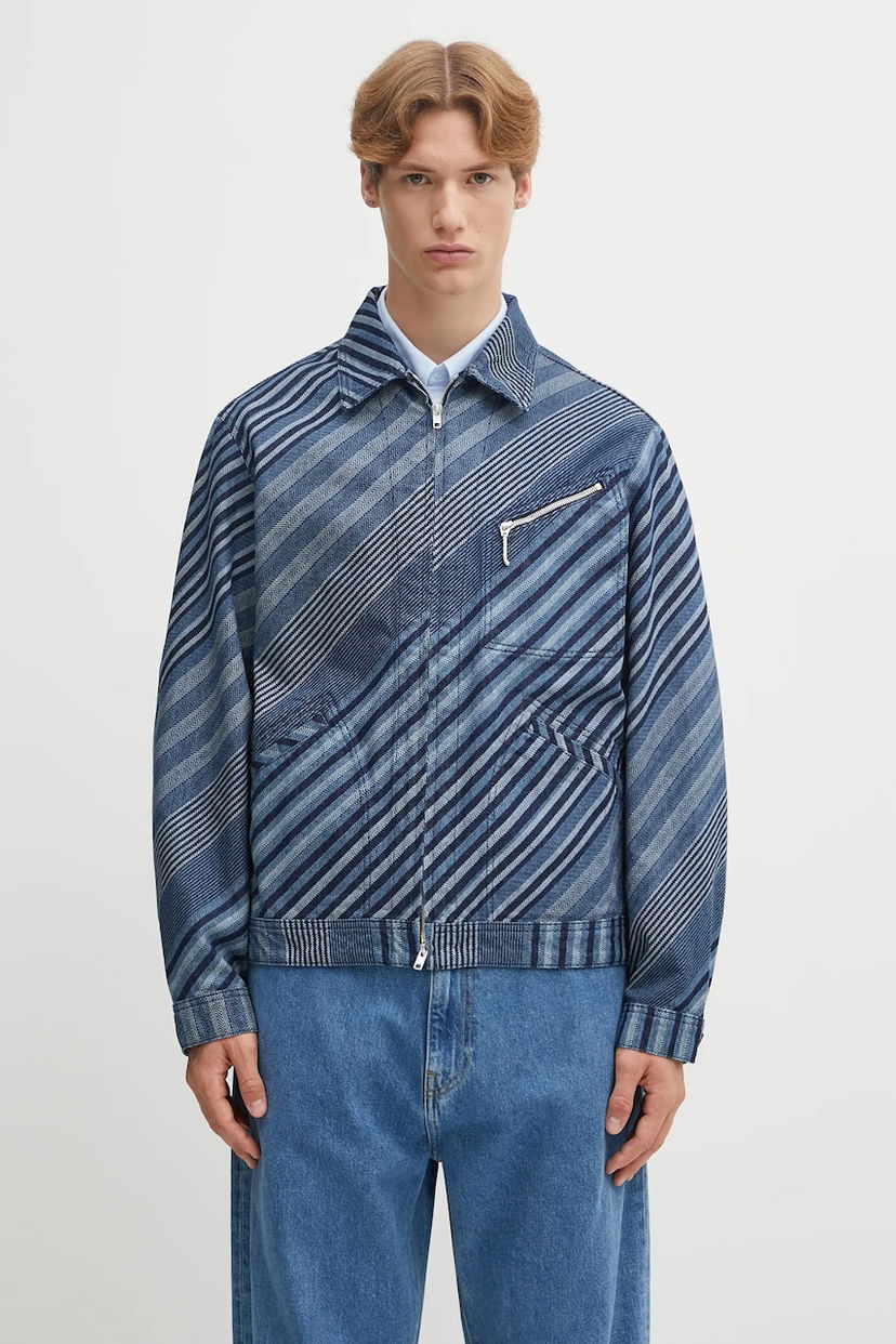 Куртка KENZO Oversize Diagonal Stripe Zipped Trucker Jacket Різнокольоровий | FF65DV3006Z1