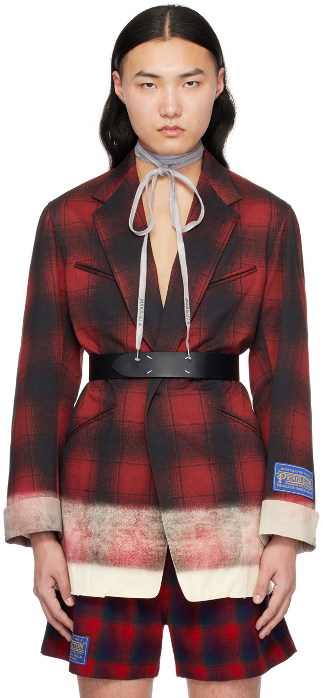 Сорочка Maison Margiela Contrast Plaid Blazer Червоний | S50BN0515 M35005