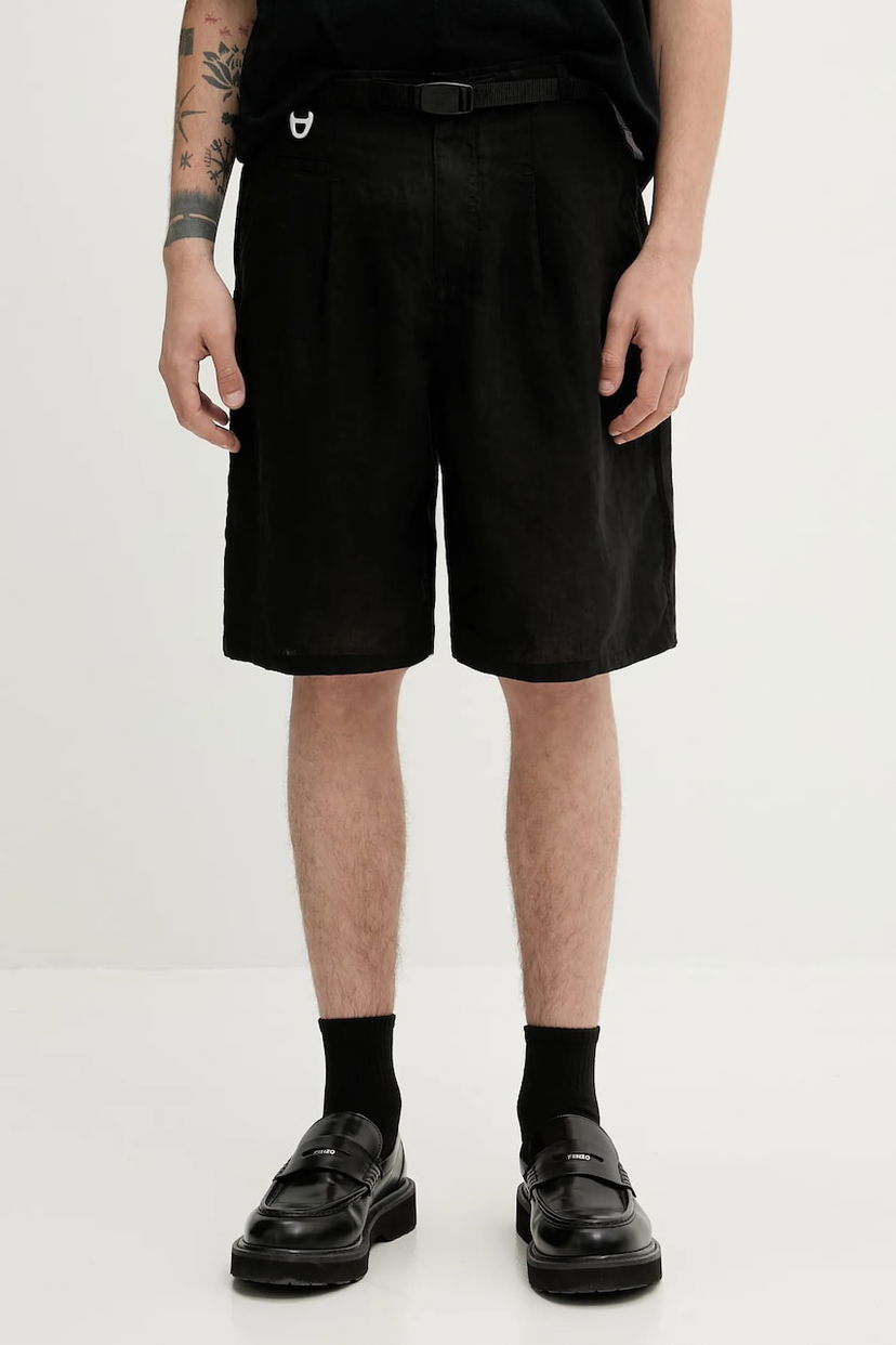 Шорти UNDERCOVER Undercover Linen Shorts чорний | UC1E4518