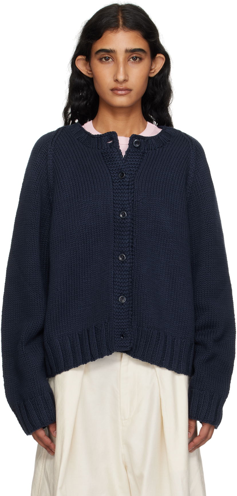 Cветр YMC YMC Atomic Cardigan темно-синій | Q8YMF