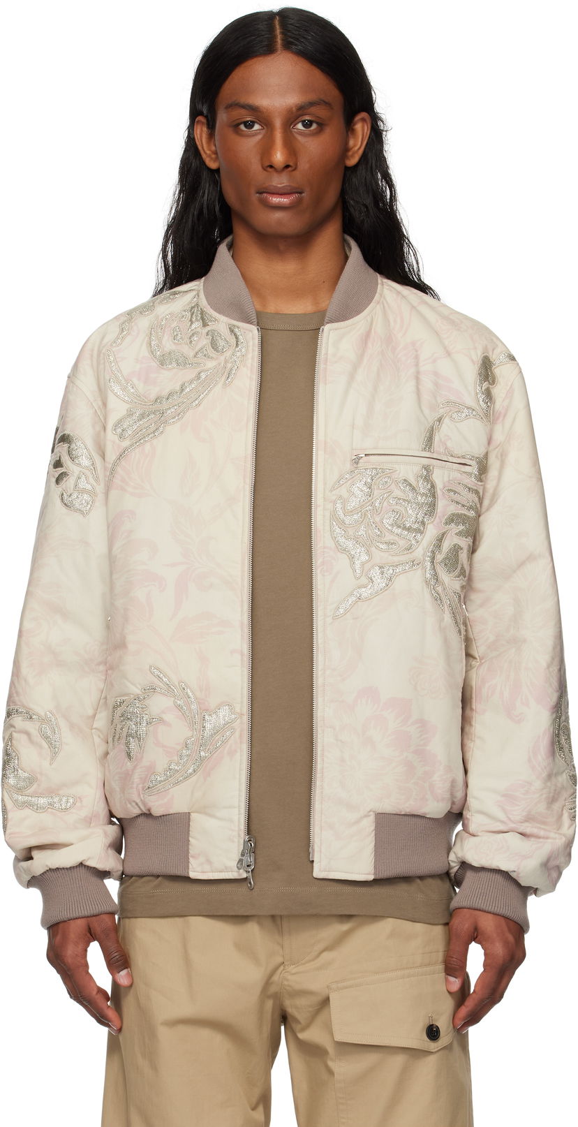 Куртка бомбер Dries Van Noten Dries Van Noten Floral Reversible Bomber Jacket Рожевий | 251-080539-1002
