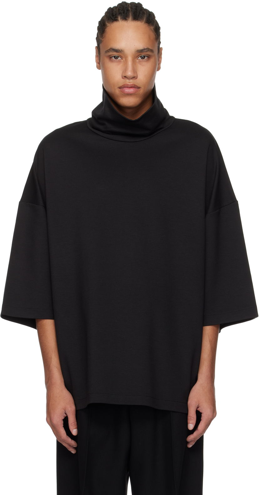 Cветр Fear of God Fear of God High Neck Short Sleeve Sweatshirt чорний | FGE250-519VIS