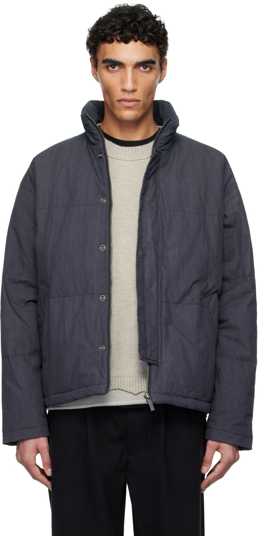 Пуховик izzue Izzue Indigo-Dyed Down Jacket темно-синій | IZXDND7101F4NCCX