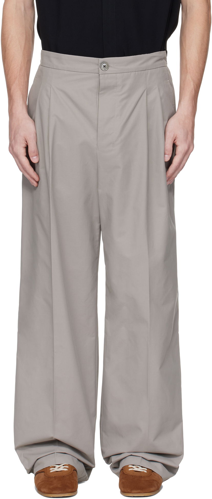 Штани AMI AMI Paris Large Trousers Сірий | HTR432.CO0101