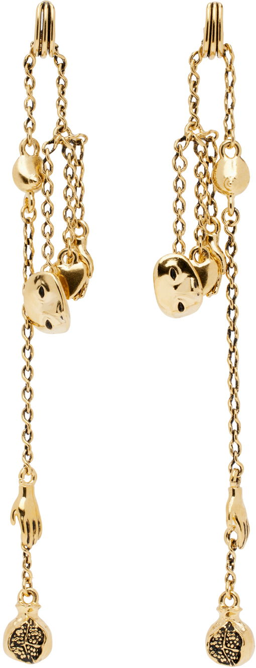Сережки LEMAIRE Lemaire Estampe Chain Drop Earrings Металік | JW0016 LO036