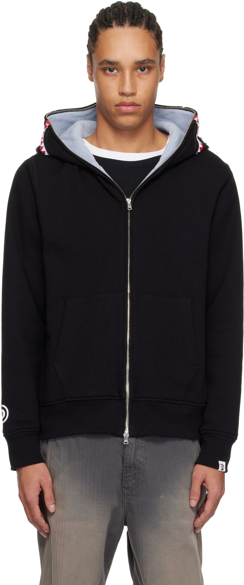 Світшоти BAPE A Bathing Ape 2nd Shark Full Zip Hoodie чорний | 001ZPK701006M