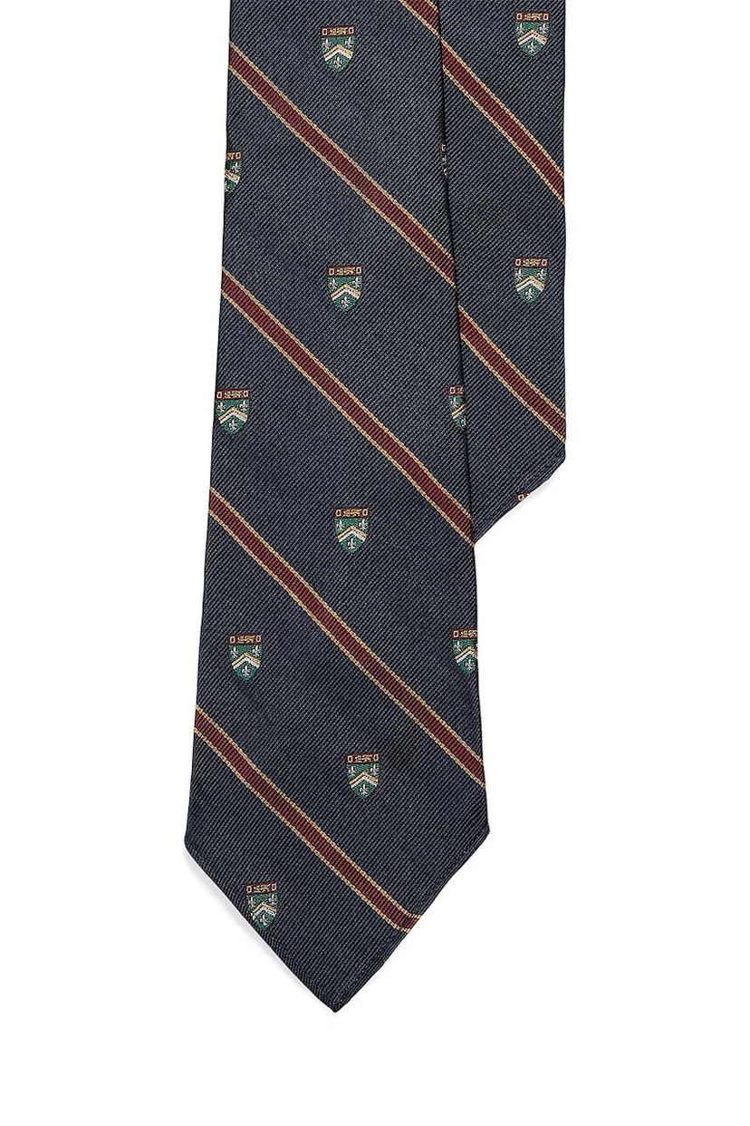 Аксесуари Polo by Ralph Lauren Polo Ralph Lauren Silk Tie with Crest and Stripe Pattern Різнокольоровий | 712971857