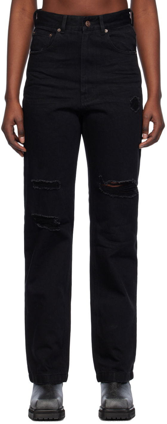 Джинси We11done Distressed Jeans чорний | WD-DP0-24-330-W-BK