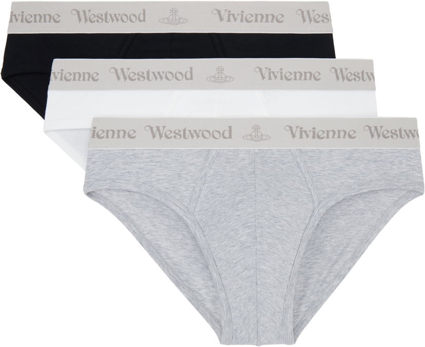 Боксери Vivienne Westwood Three-Pack Slip Briefs Сірий | 8106001F-J002Y-
