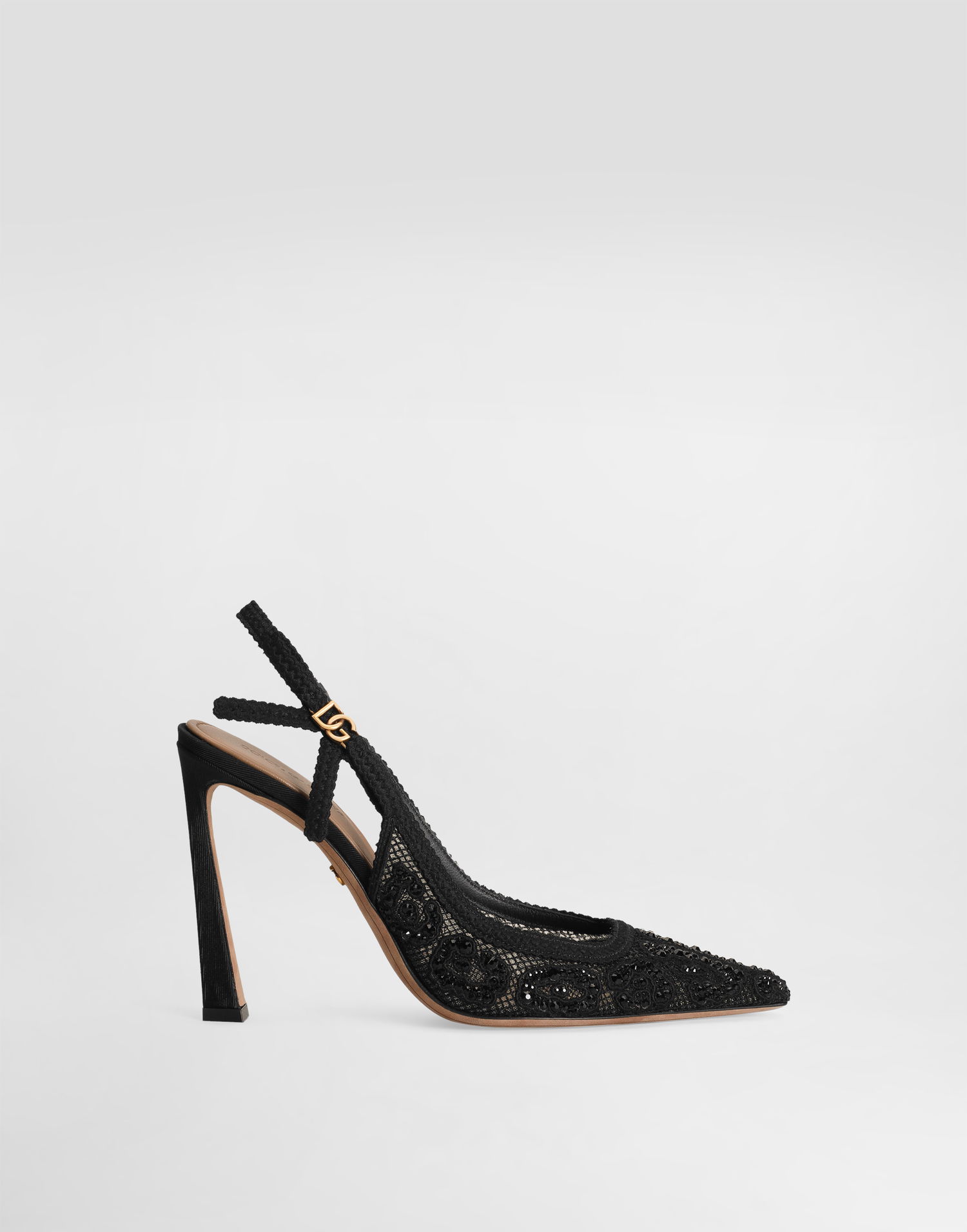 Аксесуари Dolce & Gabbana Dolce & Gabbana Leopard-Design Lace Slingbacks with Rhinestones чорний | CG0853A9S2680999, 0
