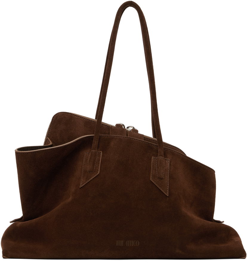 Сумочка The Attico The Attico 'La Passeggiata' Top Handle Suede Bag Коричневий | 250WAH00054 LBT007AA