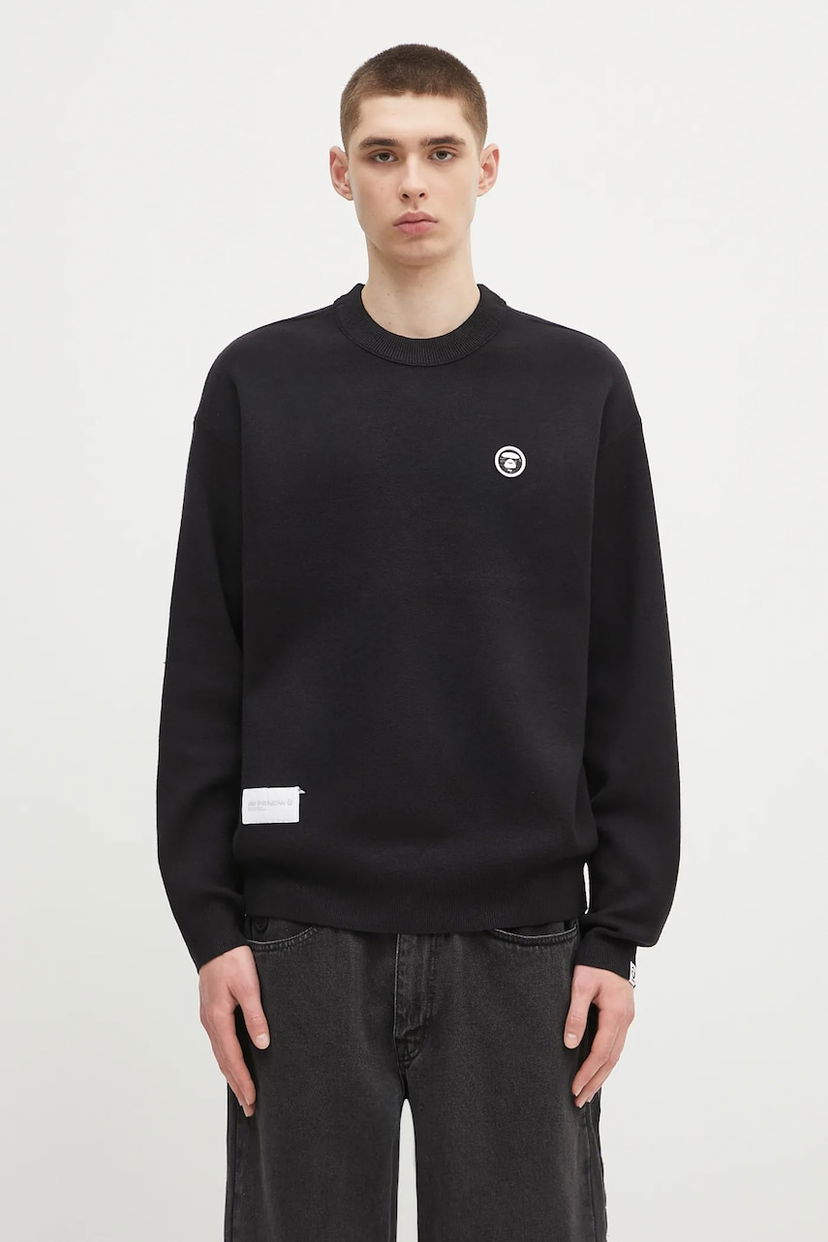 Cветр AAPE by A Bathing Ape AAPE Now Knit Sweater чорний | AAPKNMB333XXN
