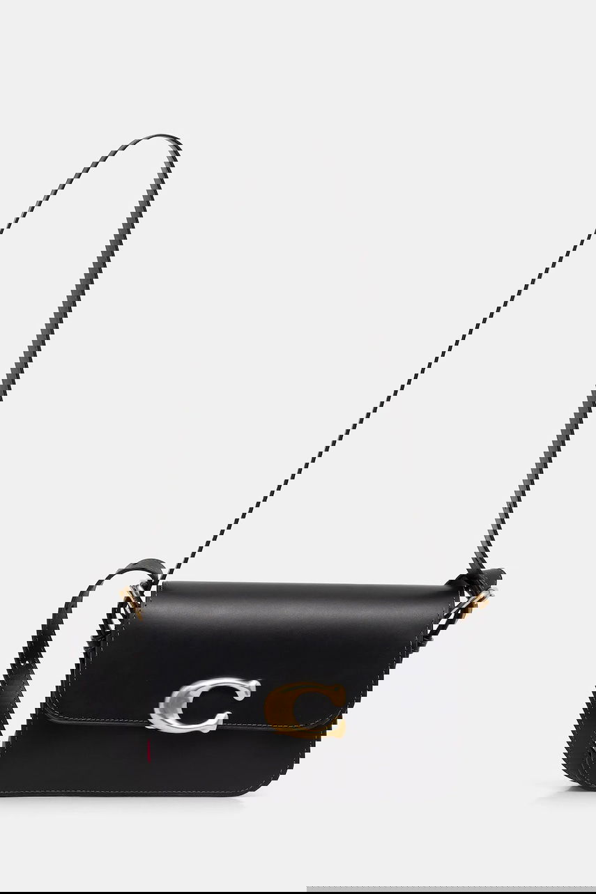 Сумка Coach Leather Flap Shoulder Bag with C-Lock чорний | CAM17, 0