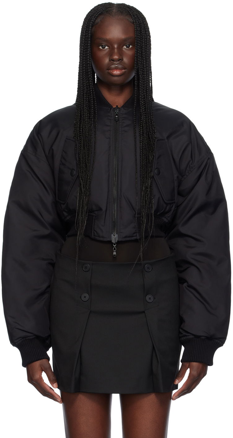 Куртка бомбер WARDROBE.NYC Crop Reversible Down Bomber Jacket чорний | W4075PC