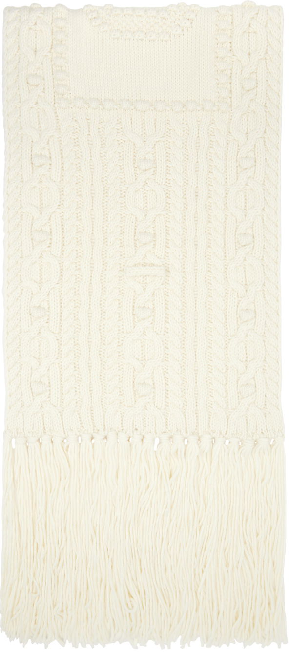 Cветр Jean Paul Gaultier Knitted Scarf With Fringe білий | 24/31-U-EC050-M080-64