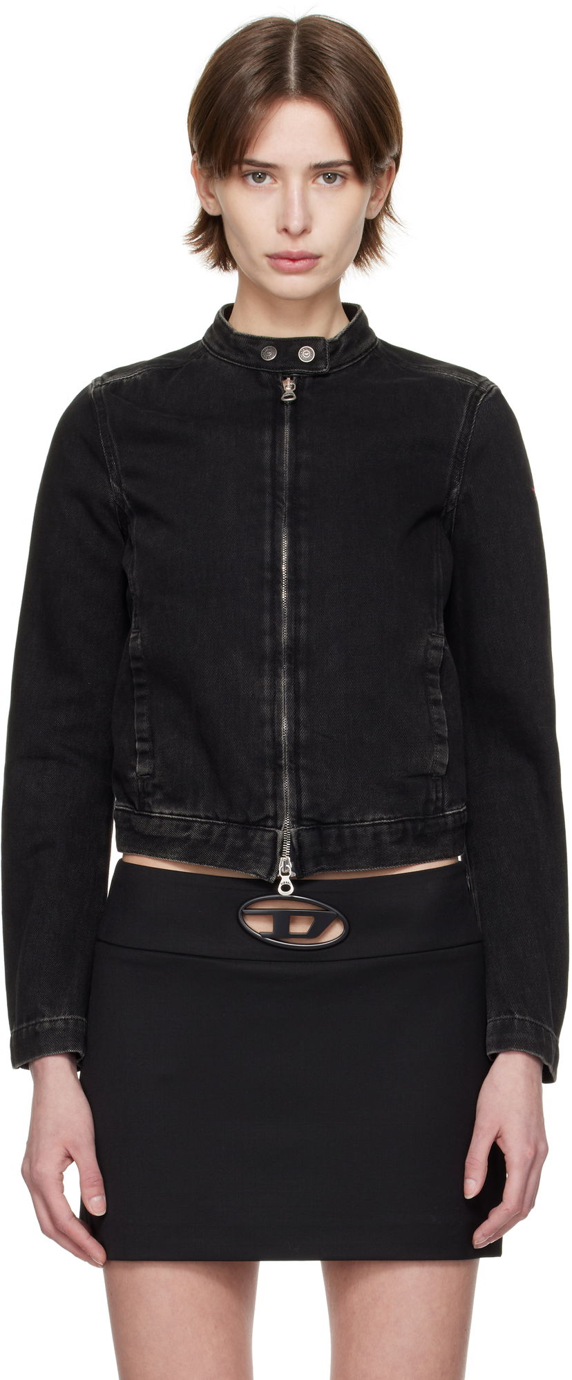 Куртка Diesel Diesel De-Morning Cropped Denim Jacket чорний | A13434 09I35