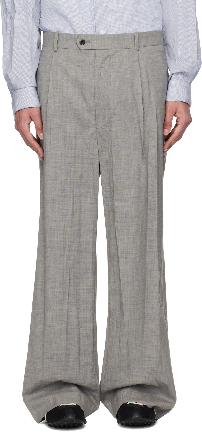 Штани HED MAYNER Hed Mayner Crinkled Trousers Сірий | HMMA30031A-HA150