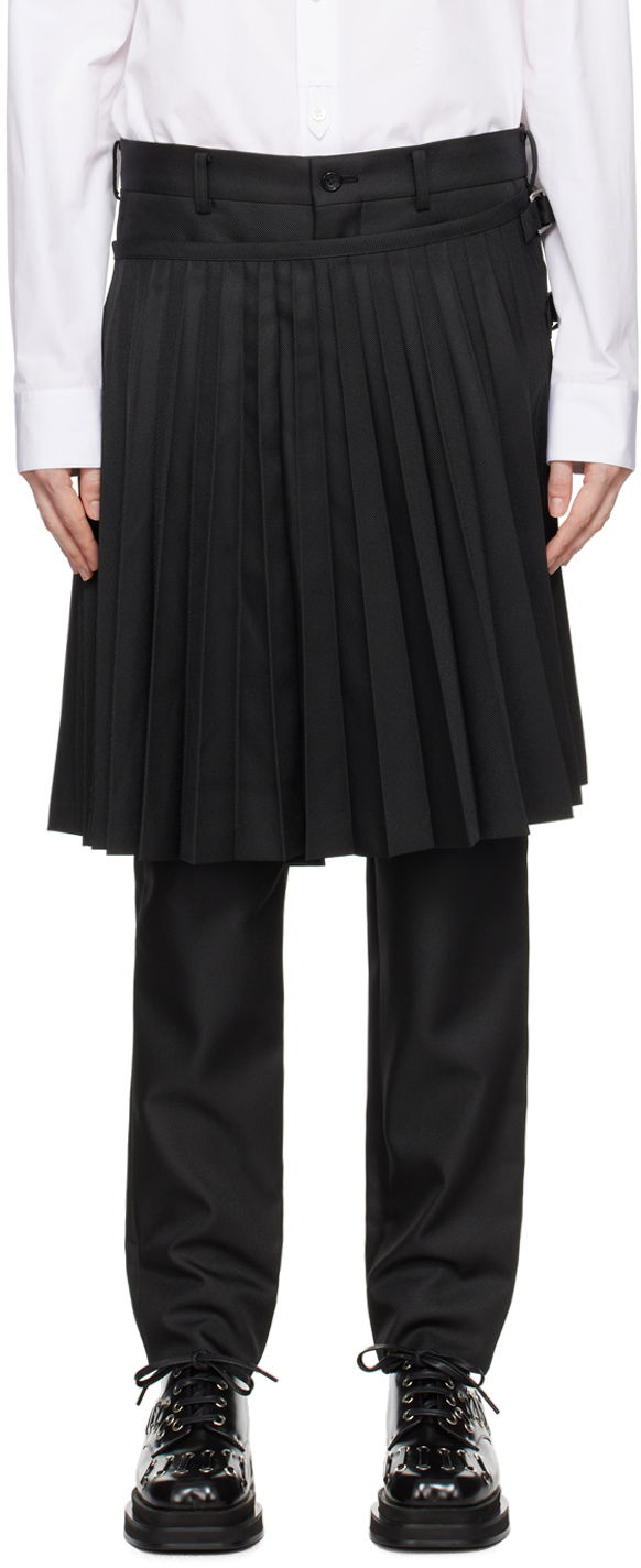 Штани Comme des Garçons Homme Plus Black Layered Trousers чорний | PN-P048-051