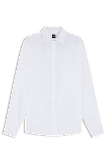 Сорочка BOSS Oversized Cotton Blouse білий | 50543800