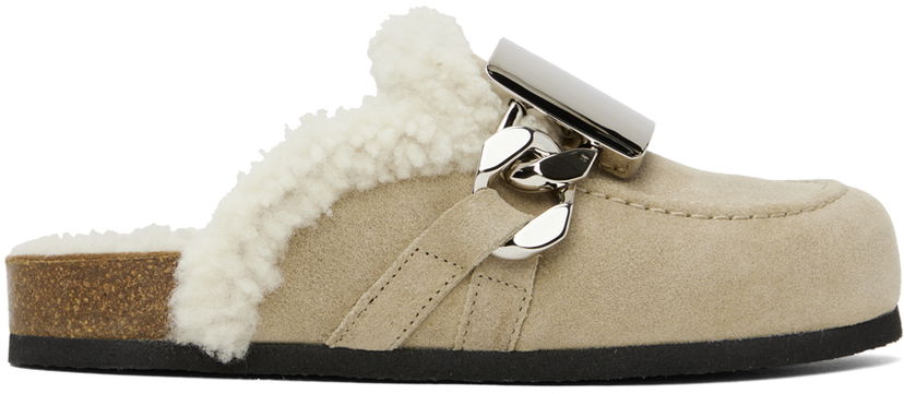 Догляд за взуттям JW Anderson JW Anderson Shearling Buckle Loafers бежевий | ANW40000B