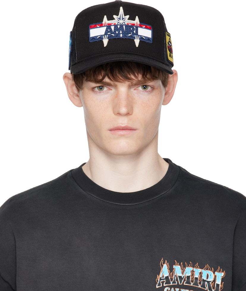Кепка AMIRI Amiri Station Patch Trucker Cap чорний | AMHATR1031