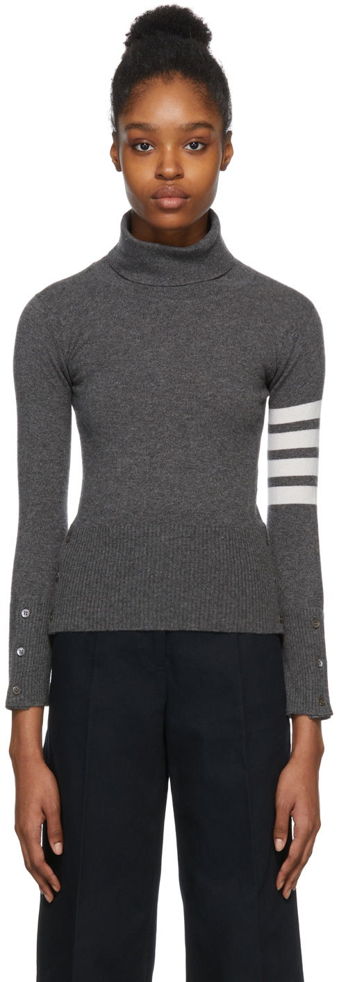 Cветр Thom Browne Thom Browne Cashmere Classic Turtleneck Сірий | FKA117A-00011