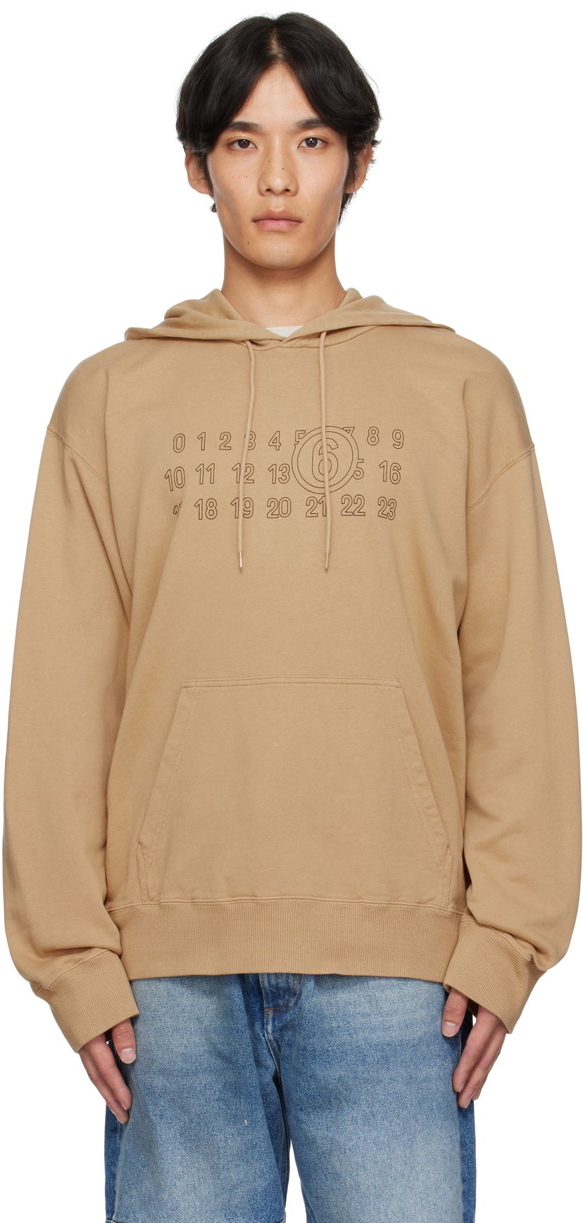 Світшоти Maison Margiela MM6 Maison Margiela Cotton Numeric Hoodie бежевий | SH0GU0035 M25025