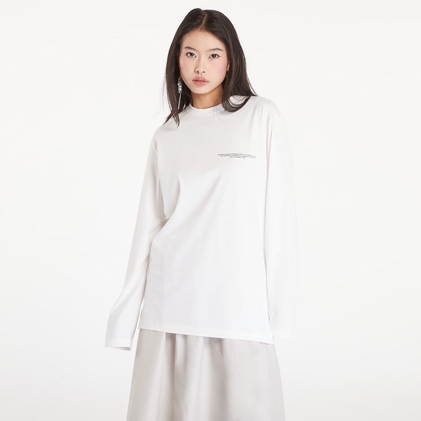 Футболка Y-3 Logo Long Sleeve Tee UNISEX Core White білий | JE9279