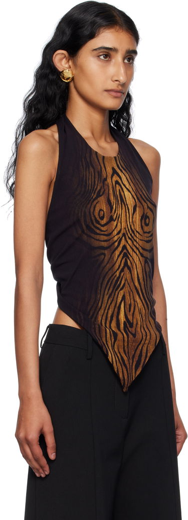 Безрукавка Jean Paul Gaultier Jean Paul Gaultier Scarf Print Wood Halter Top чорний | 25/03-W-TO316-M002P-0060, 1