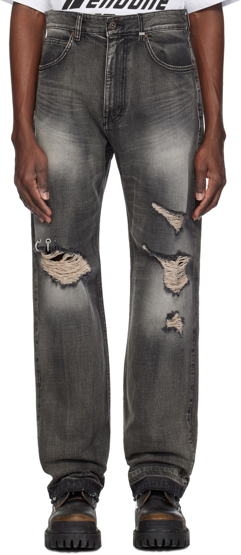 Джинси We11done We11done Distressed Jeans Сірий | WD-DP0-25-333-M-BK